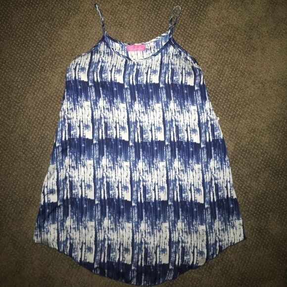 Pookie & Sebastian Blue & White Tank Dress - Picture 1 of 4